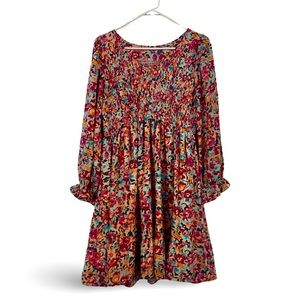 Floral boho dress mid length